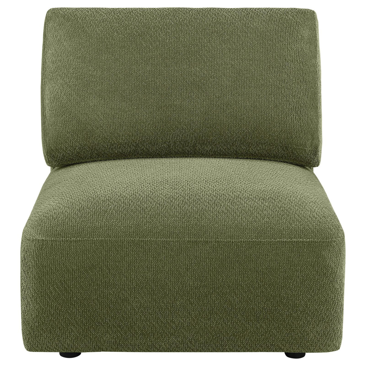 Elysia Fabric Upholstered Modular Armless Chair Green