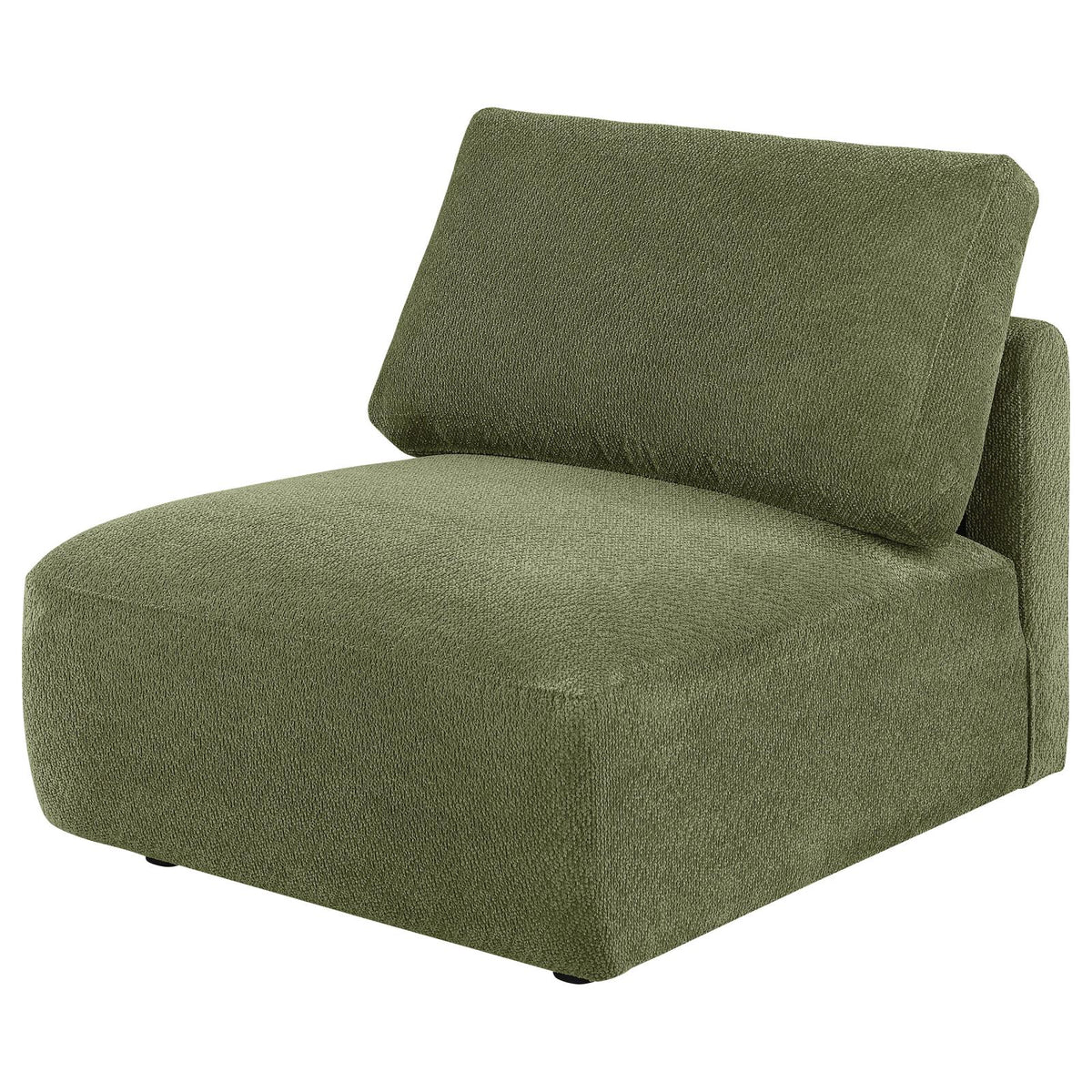 Elysia Fabric Upholstered Modular Armless Chair Green