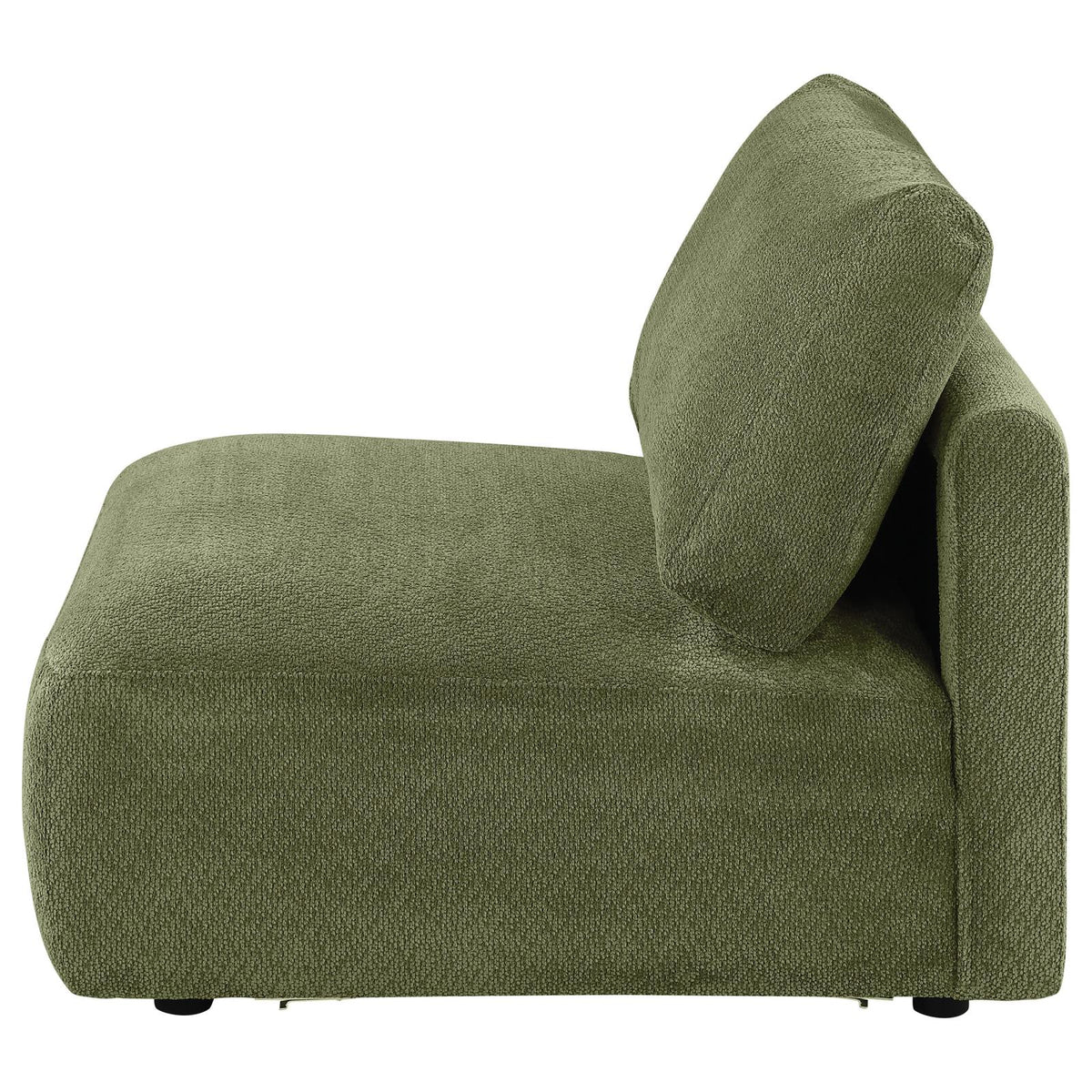 Elysia Fabric Upholstered Modular Armless Chair Green