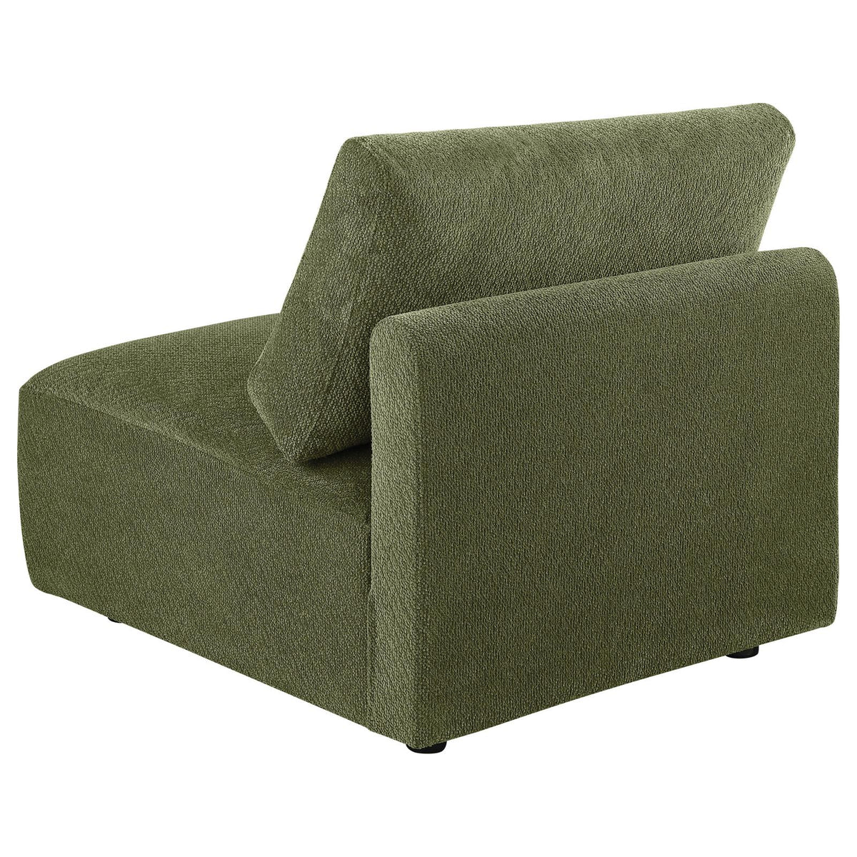 Elysia Fabric Upholstered Modular Armless Chair Green