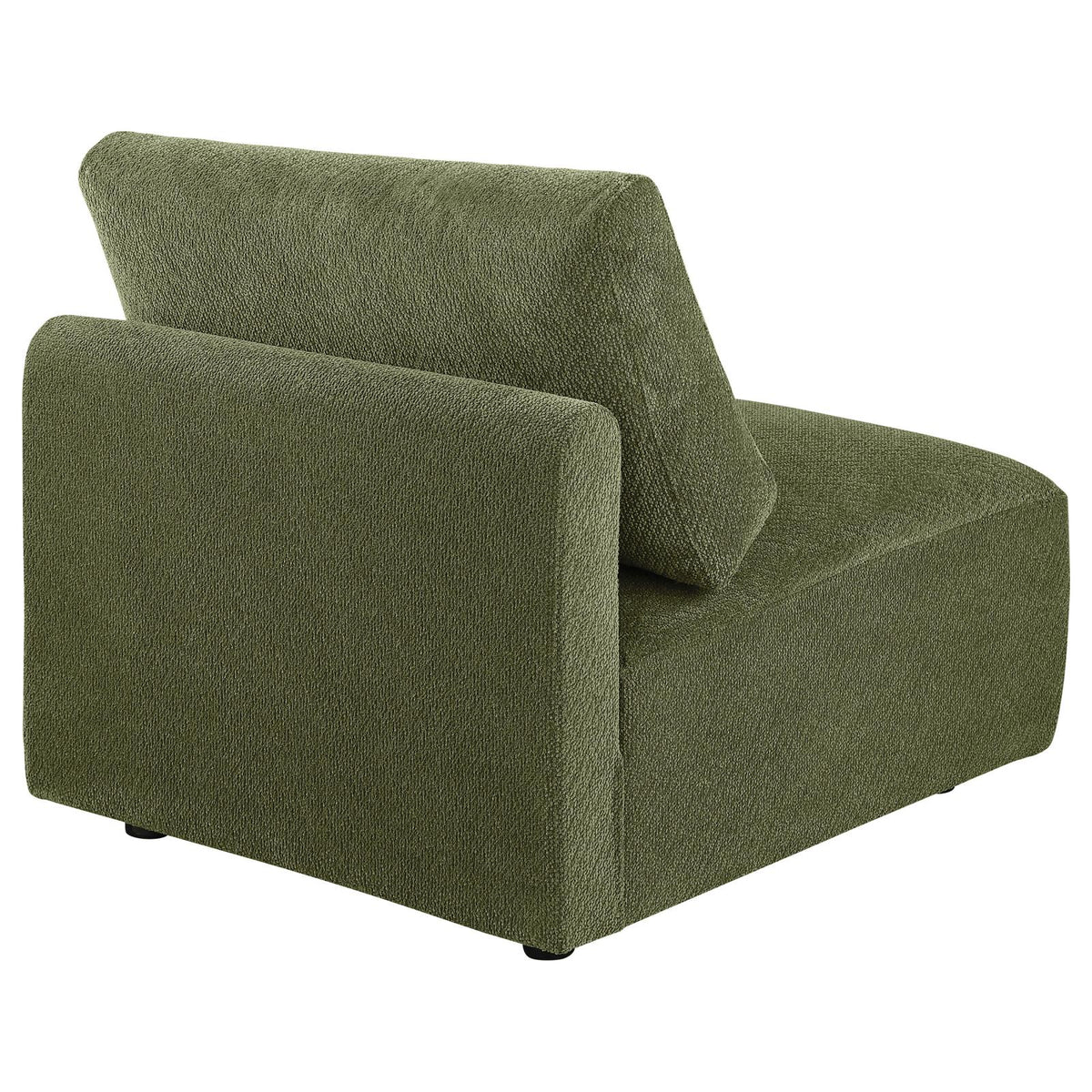 Elysia Fabric Upholstered Modular Armless Chair Green