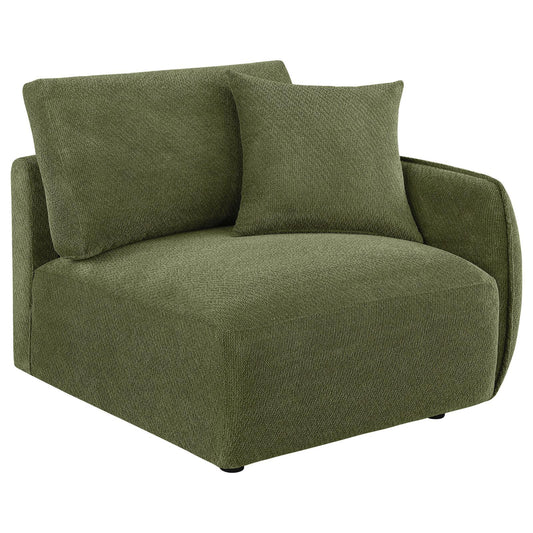 Elysia Fabric Upholstered Modular RAF Chair Green