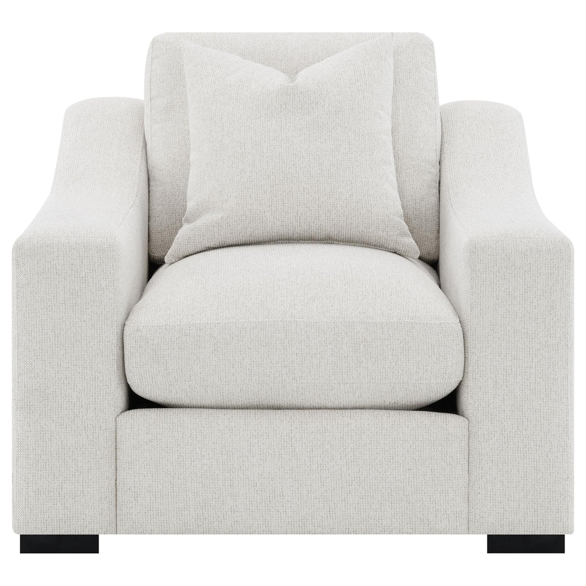 Ashlyn Fabric Upholstered Track Arm Accent Chair Sand