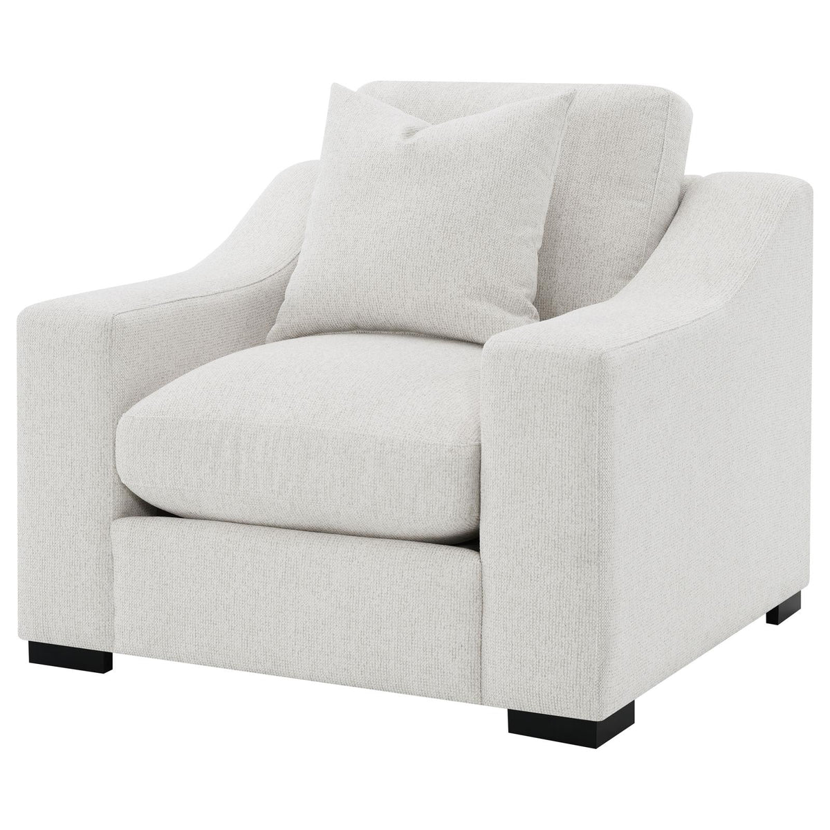 Ashlyn Fabric Upholstered Track Arm Accent Chair Sand