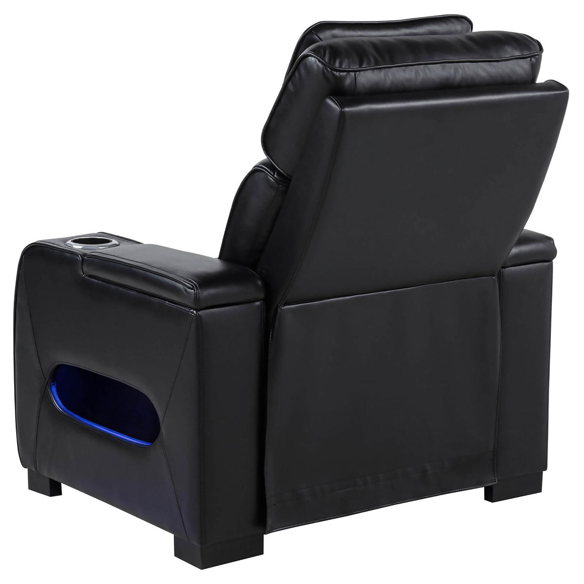 Zuma Dual Power Recliner with Cupholder Storage and LED Lighting Black