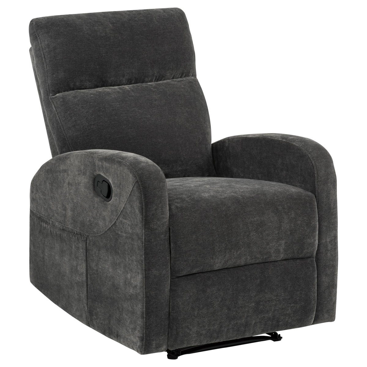 Hamilton Chenille Manual Recliner Charcoal Grey