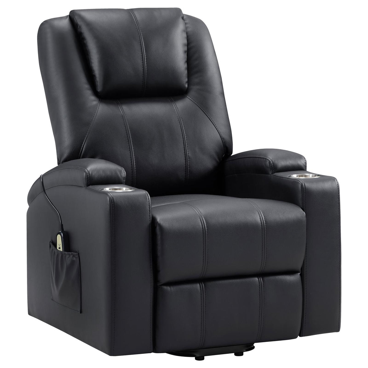 Armstrong Tufted Faux Leather Power Lift Massage Recliner Espresso