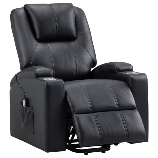 Armstrong Tufted Faux Leather Power Lift Massage Recliner Espresso
