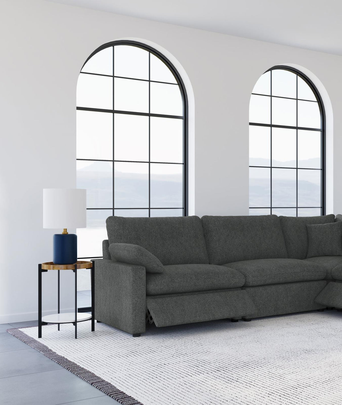 Collins Modular Power Armless Recliner Dark Grey
