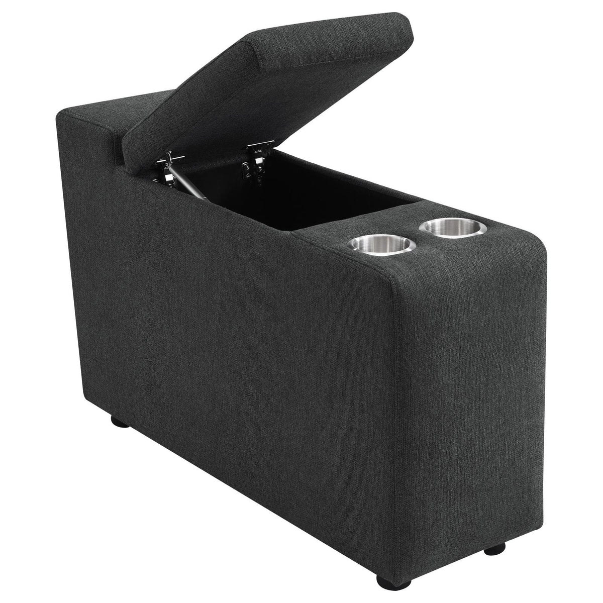 Collins Upholstered Modular Storage Console Dark Grey