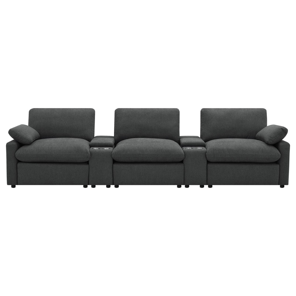 Collins 5-Piece Power Reclining Home Theater Seating Dark Grey