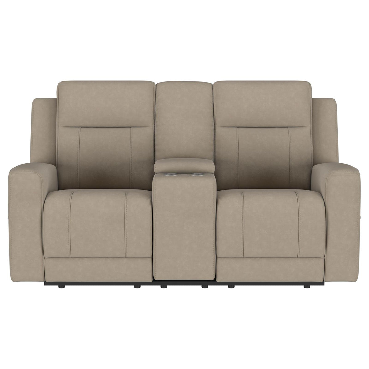 Brentwood Upholstered Motion Reclining Loveseat Taupe