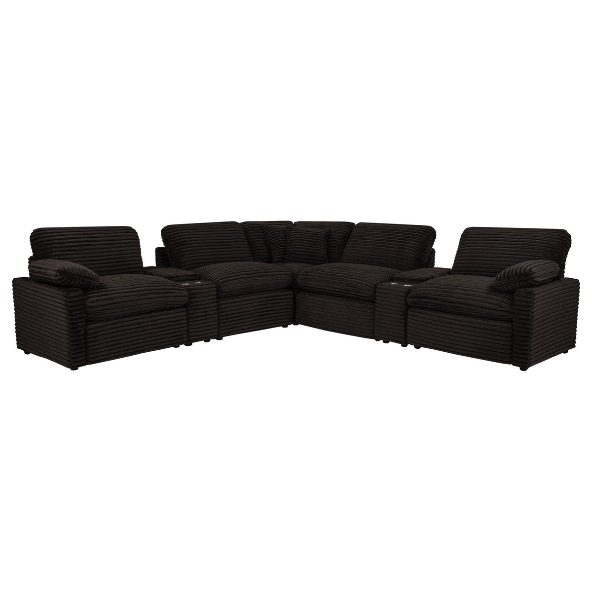 Collins 7-piece Modular Power Reclining Sectional Chocolate Brown