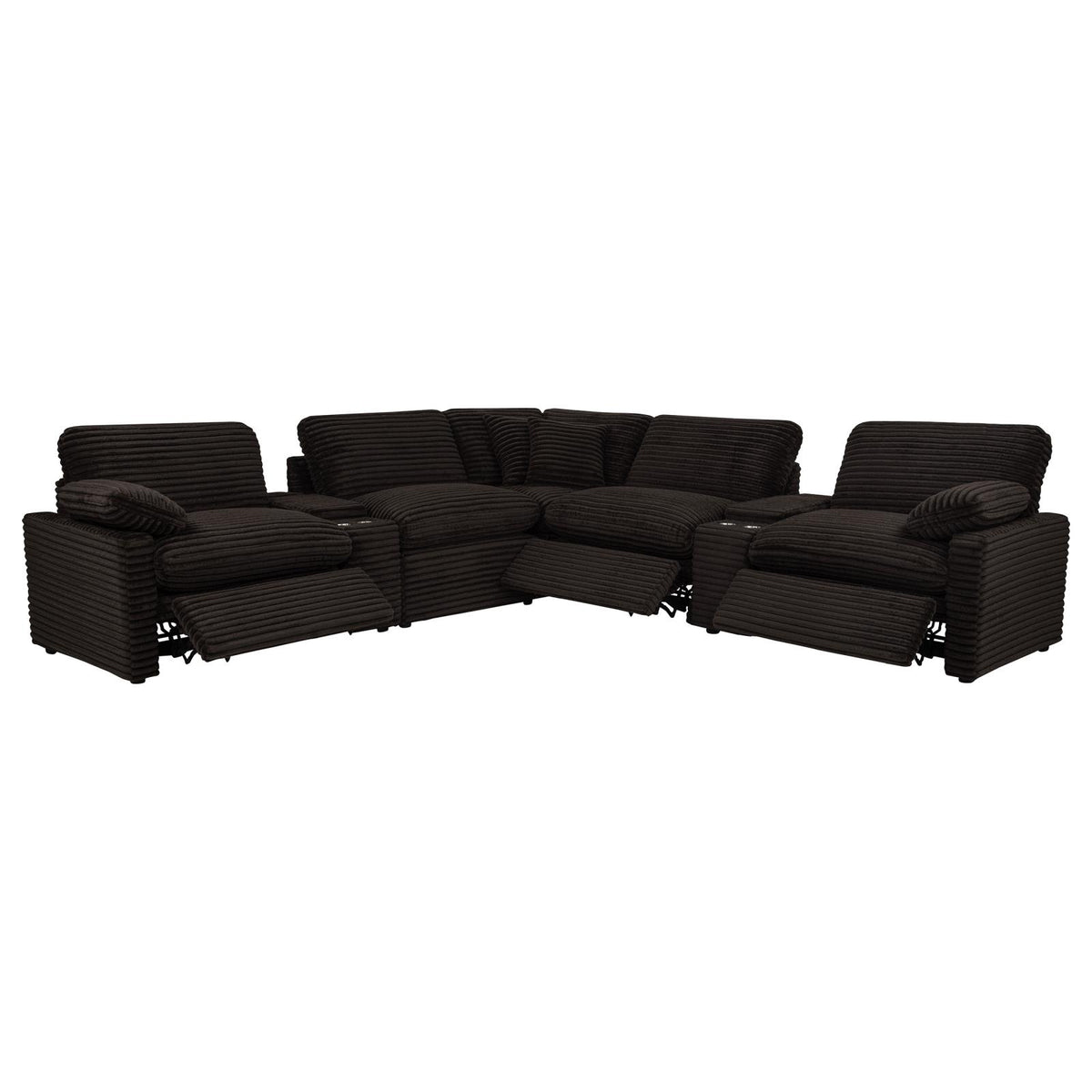 Collins 7-piece Modular Power Reclining Sectional Chocolate Brown