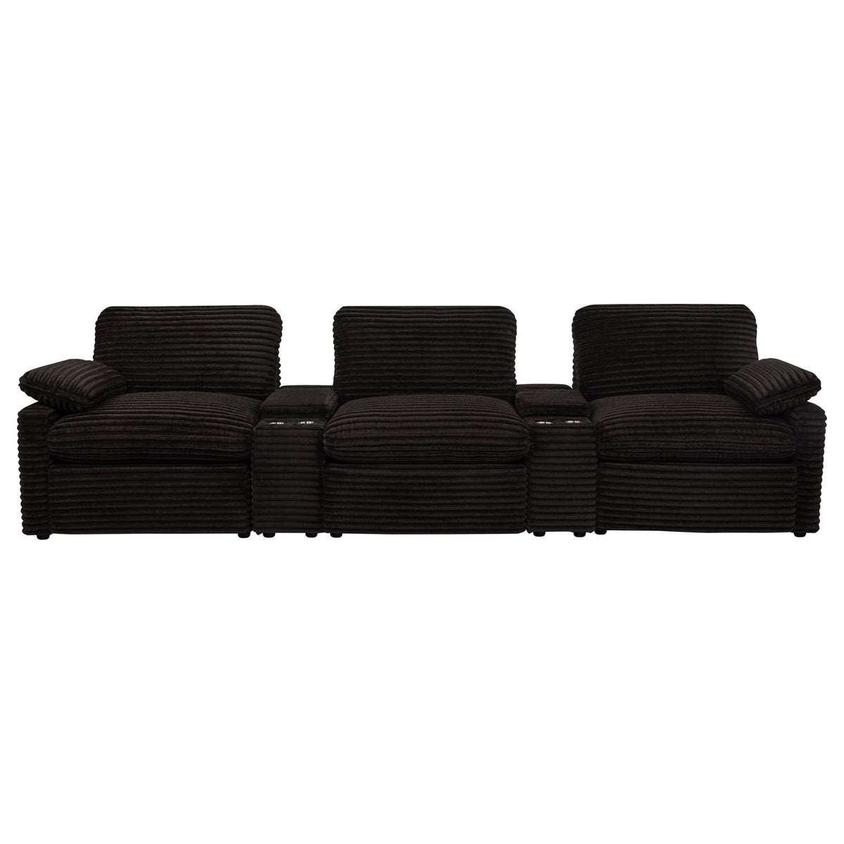 Collins 5-Piece Power Reclining Home Theater Seating Chocolate Brown