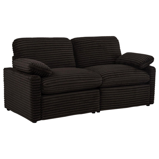 Collins Modular Power Loveseat Chocolate Brown