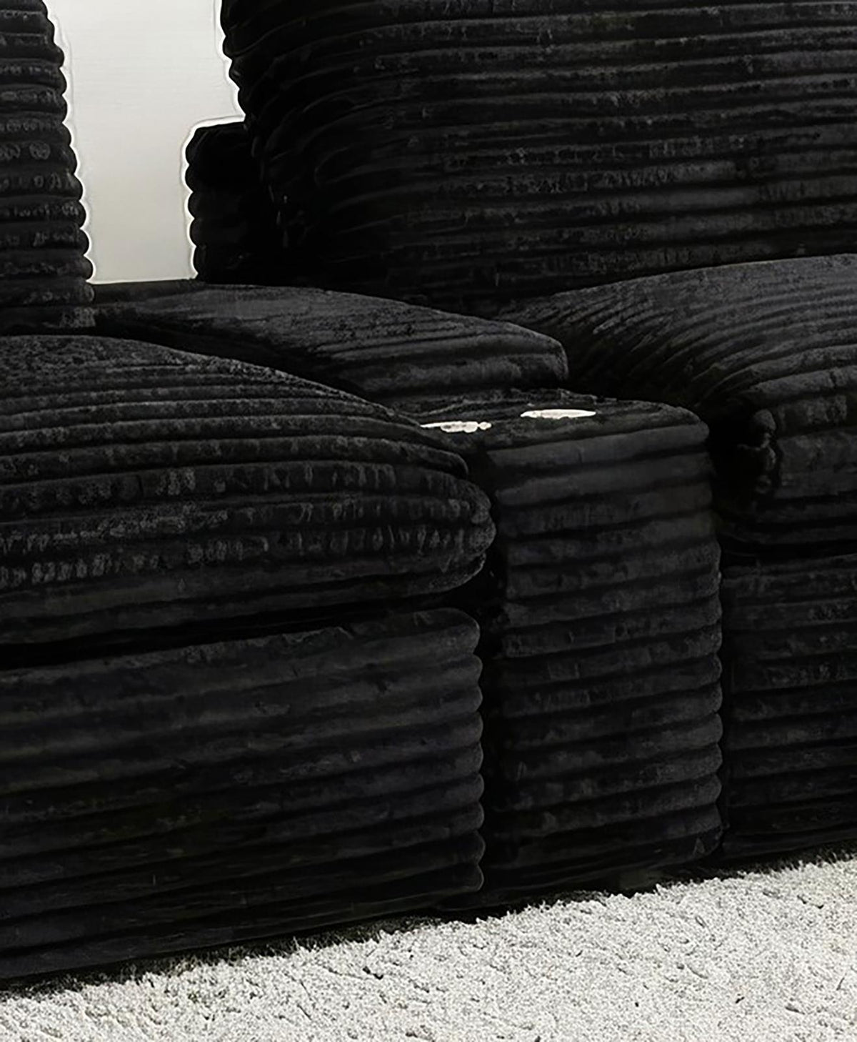 Collins Upholstered Modular Storage Console Black