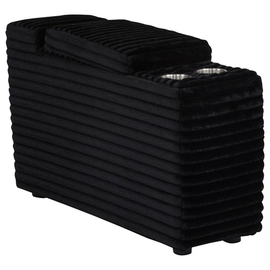 Collins Upholstered Modular Storage Console Black