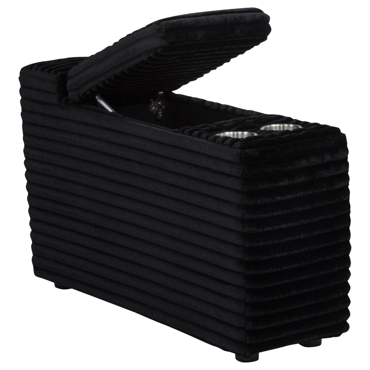 Collins Upholstered Modular Storage Console Black