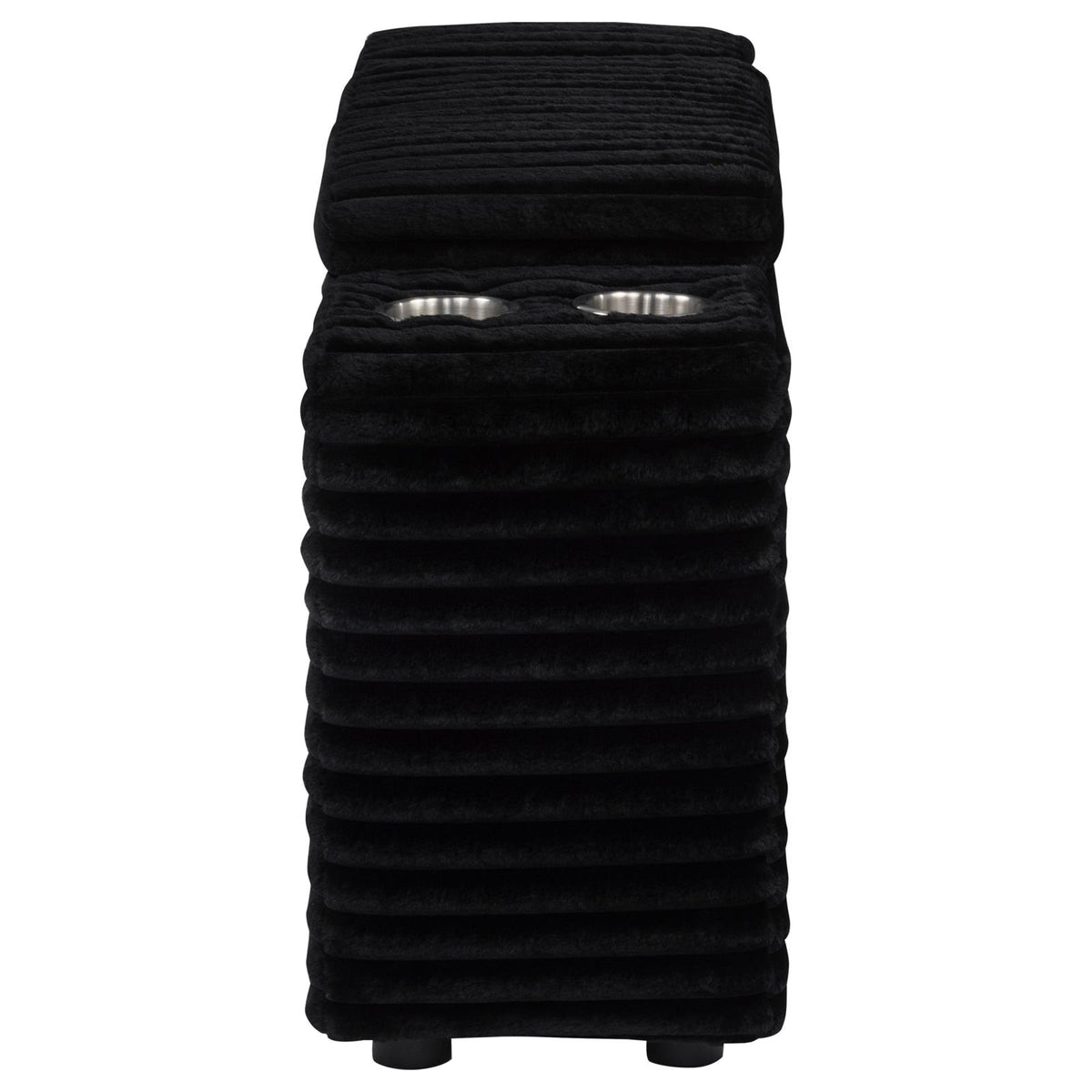 Collins Upholstered Modular Storage Console Black