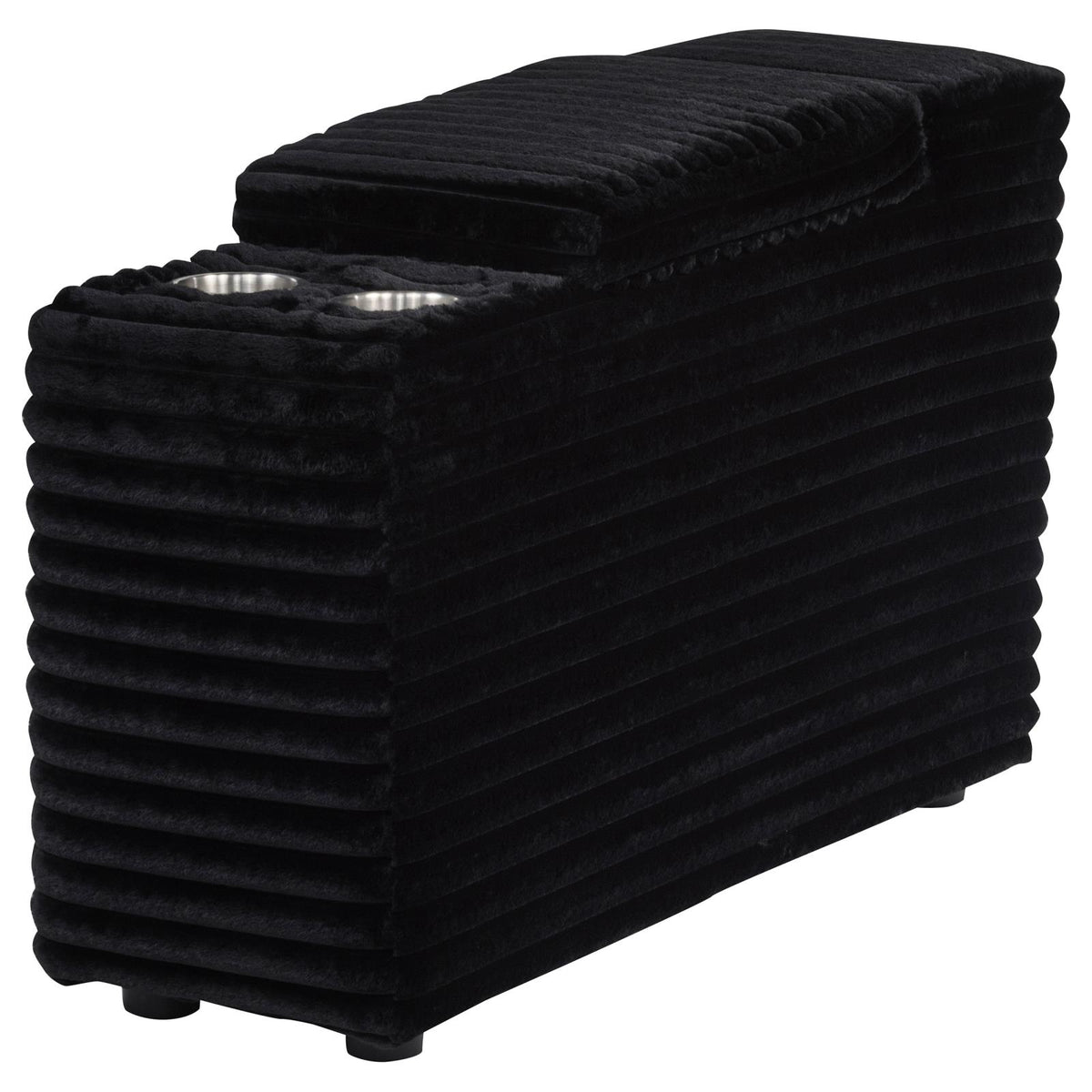 Collins Upholstered Modular Storage Console Black