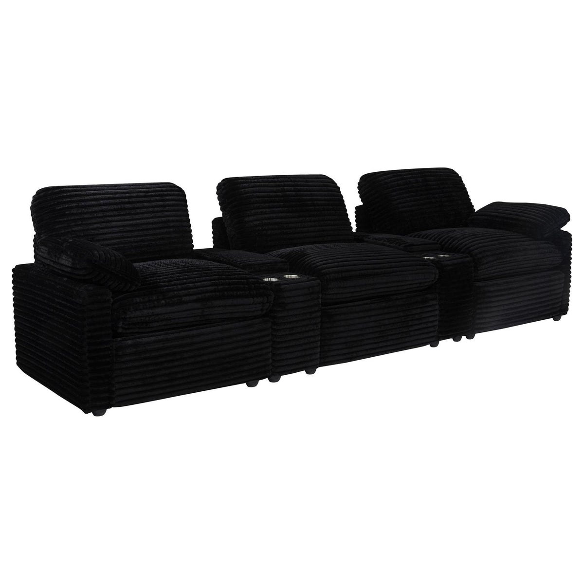 Collins 5-Piece Power Reclining Home Theater Seating Black