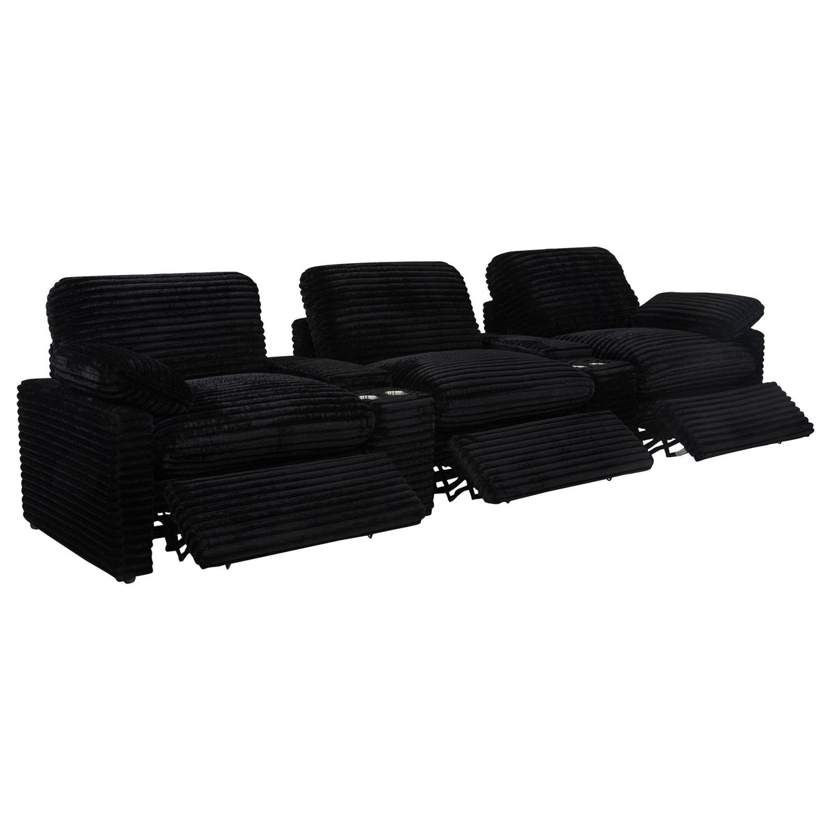 Collins 5-Piece Power Reclining Home Theater Seating Black