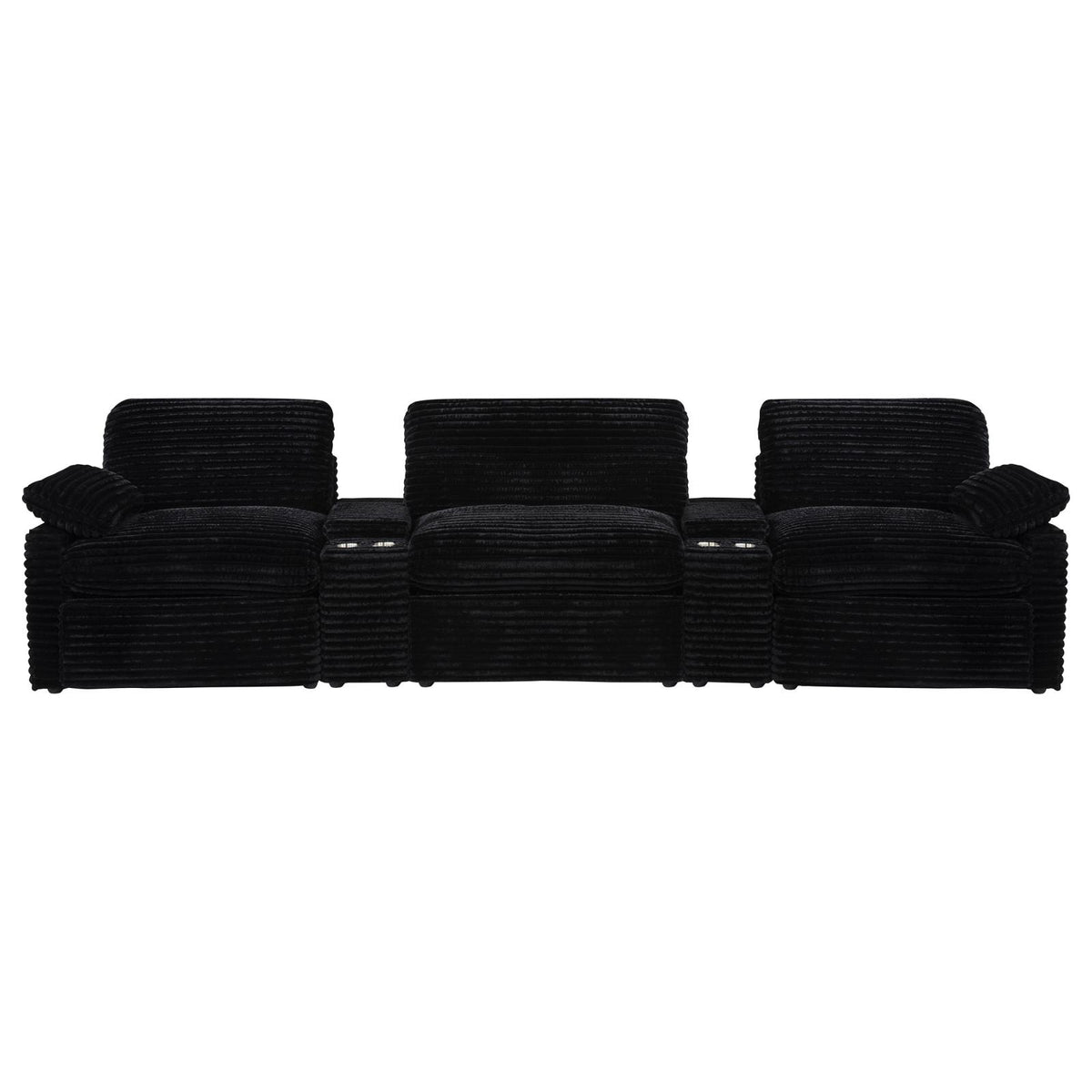 Collins 5-Piece Power Reclining Home Theater Seating Black