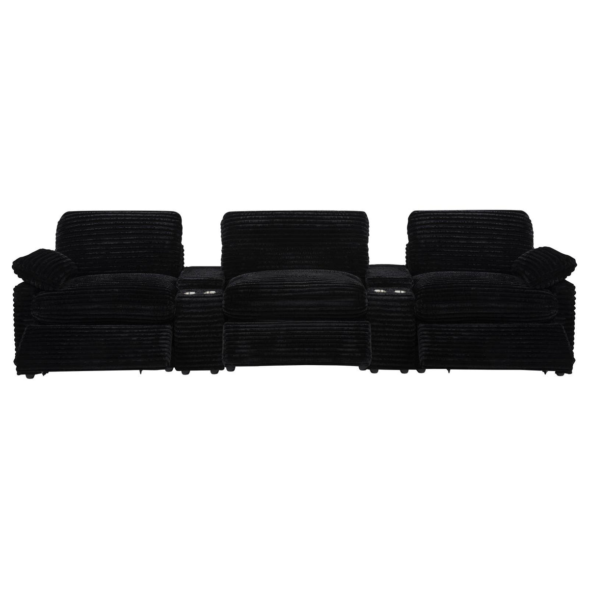 Collins 5-Piece Power Reclining Home Theater Seating Black