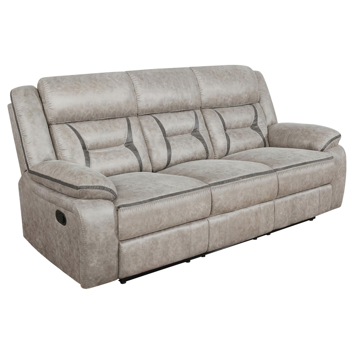Greer Upholstered Reclining Sofa Set Taupe