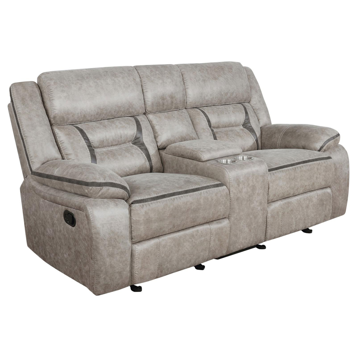 Greer Upholstered Reclining Sofa Set Taupe