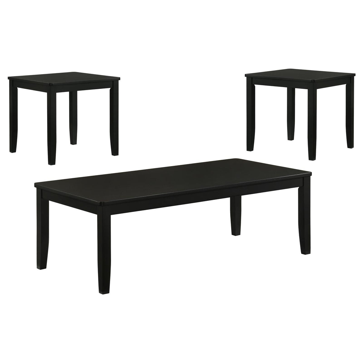 Holmes 3-Piece Square-Edge Coffee Table Set Black