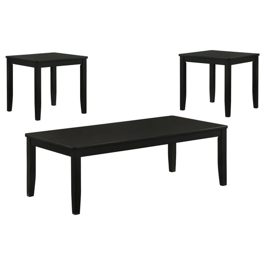 Holmes 3-Piece Square-Edge Coffee Table Set Black