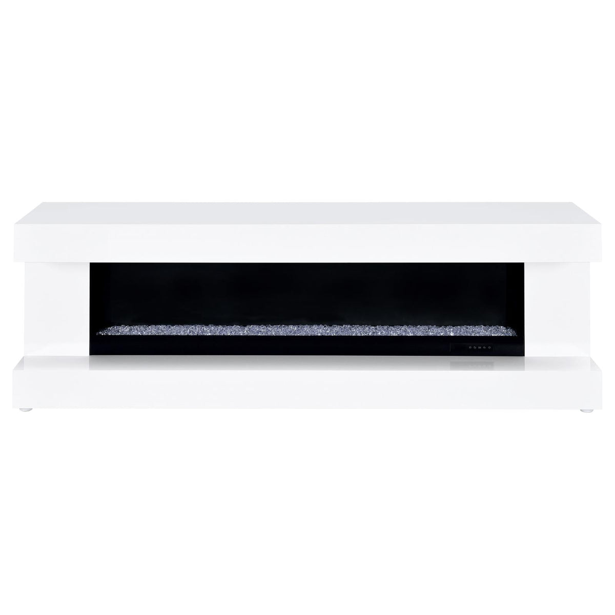 Mallory TV Stand Fireplace Console Bluetooth Speaker White High Gloss