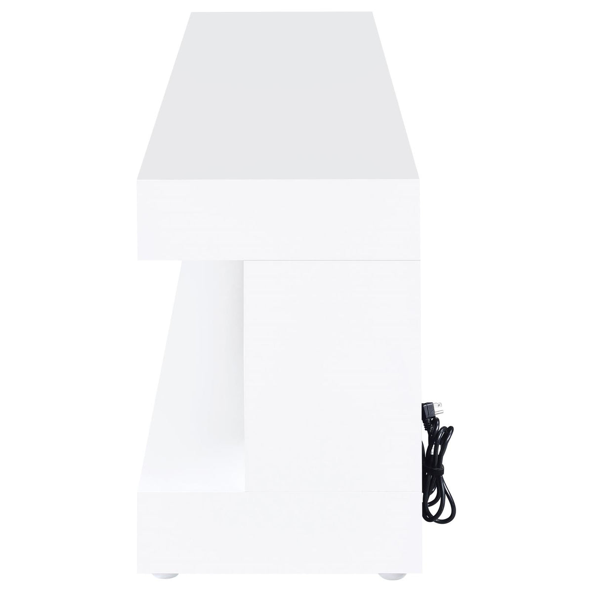 Mallory TV Stand Fireplace Console Bluetooth Speaker White High Gloss