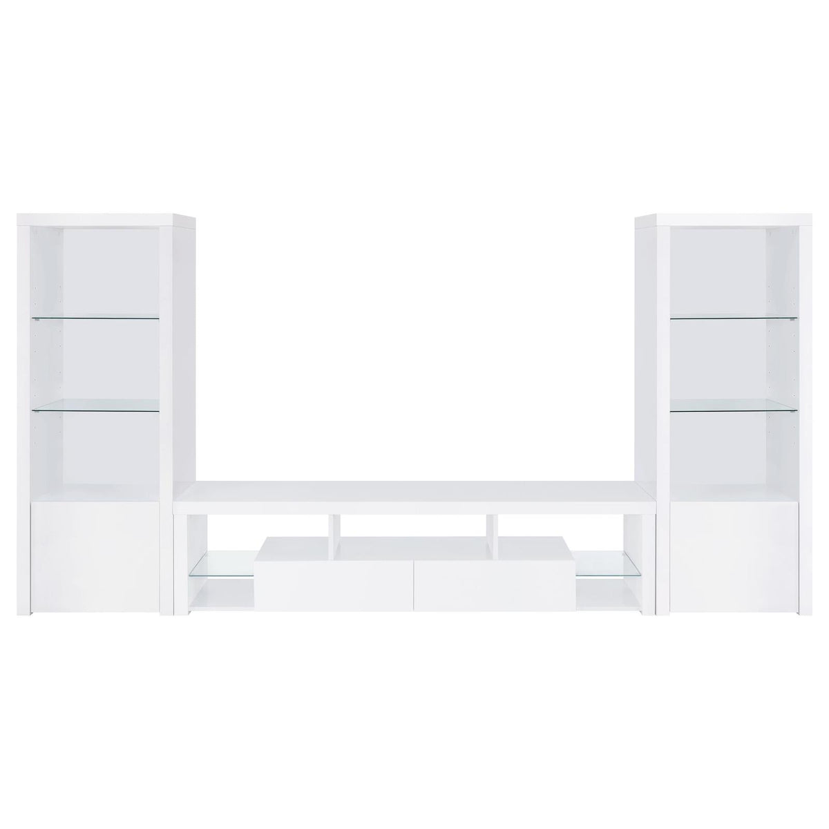 Jude 3-piece 71-inch TV Entertainment Center White High Gloss