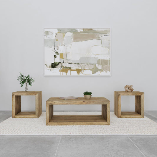 Benton Solid Mango Coffee and End Table Set Natural