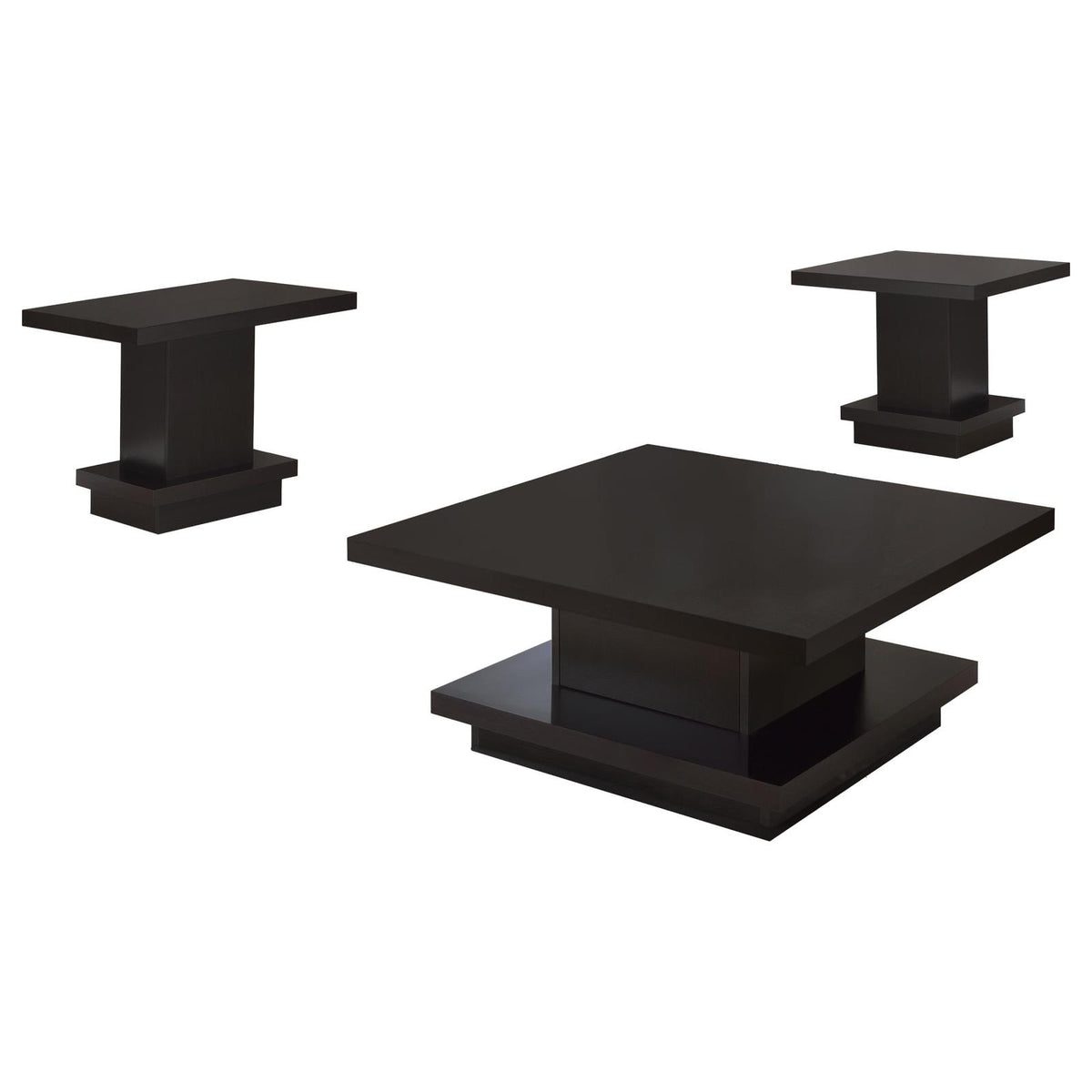 Reston Square Coffee and End Table Set Cappuccino