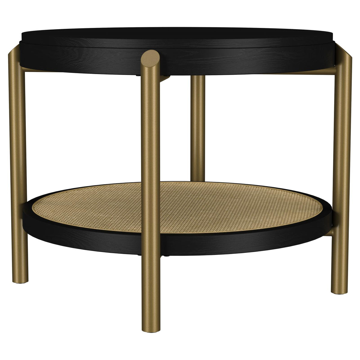 Arini Round Coffee and End Table Set Black