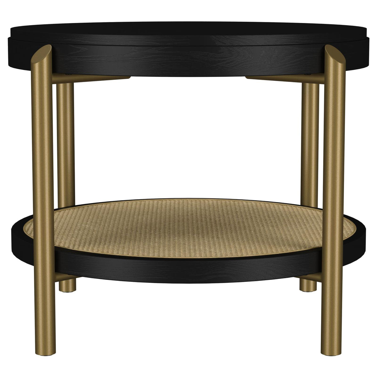 Arini Round Coffee and End Table Set Black