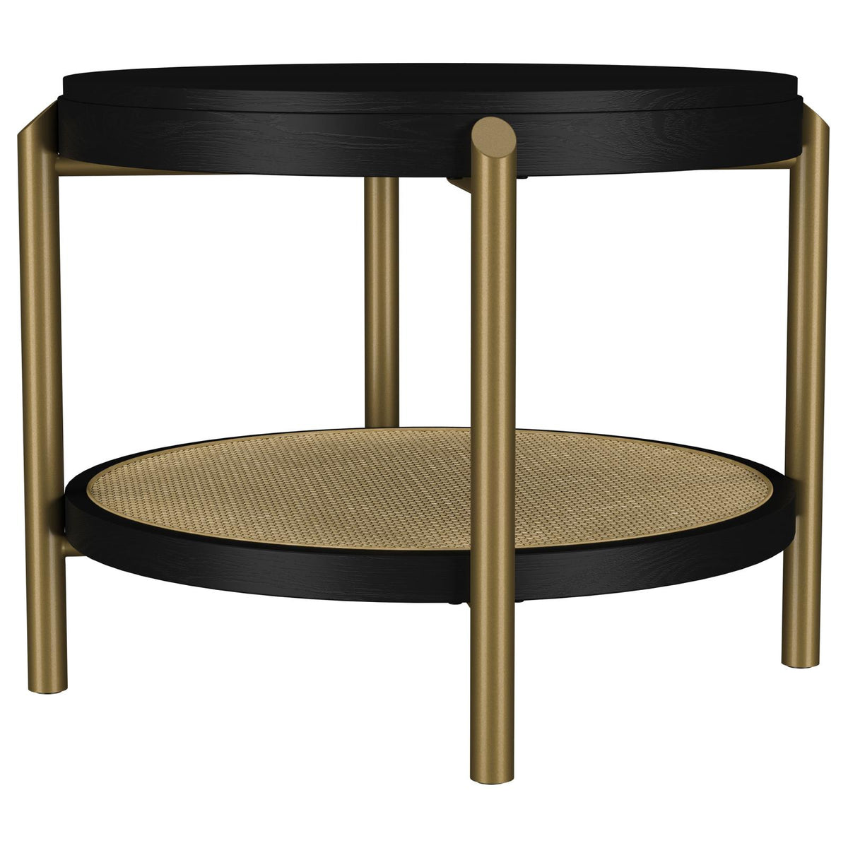 Arini Round Coffee and End Table Set Black