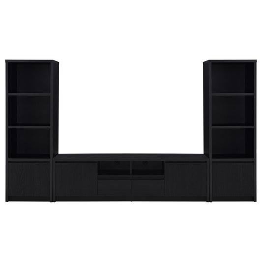 Winfield 3-piece Entertainment Center 78-inch TV Stand Black