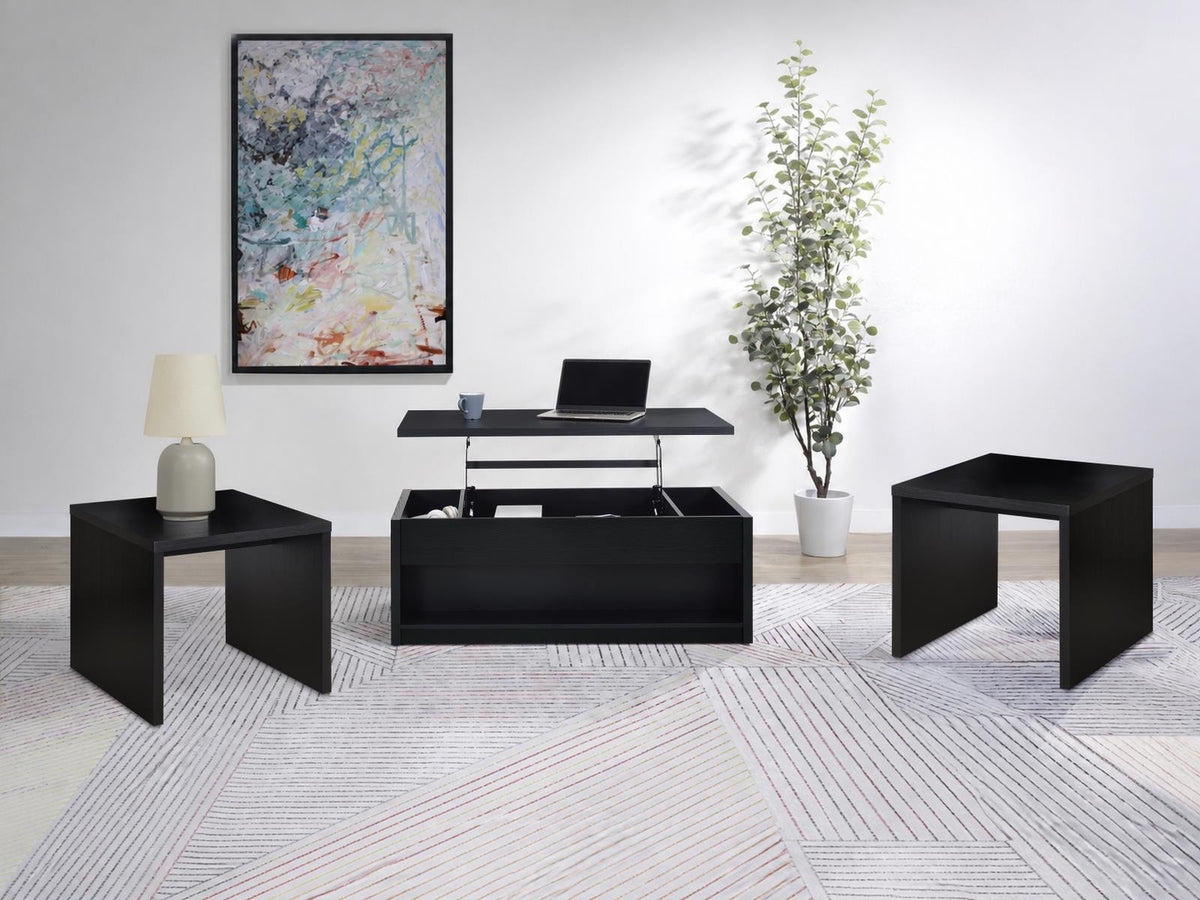 Knapp Lift Top Coffee Table Set Black