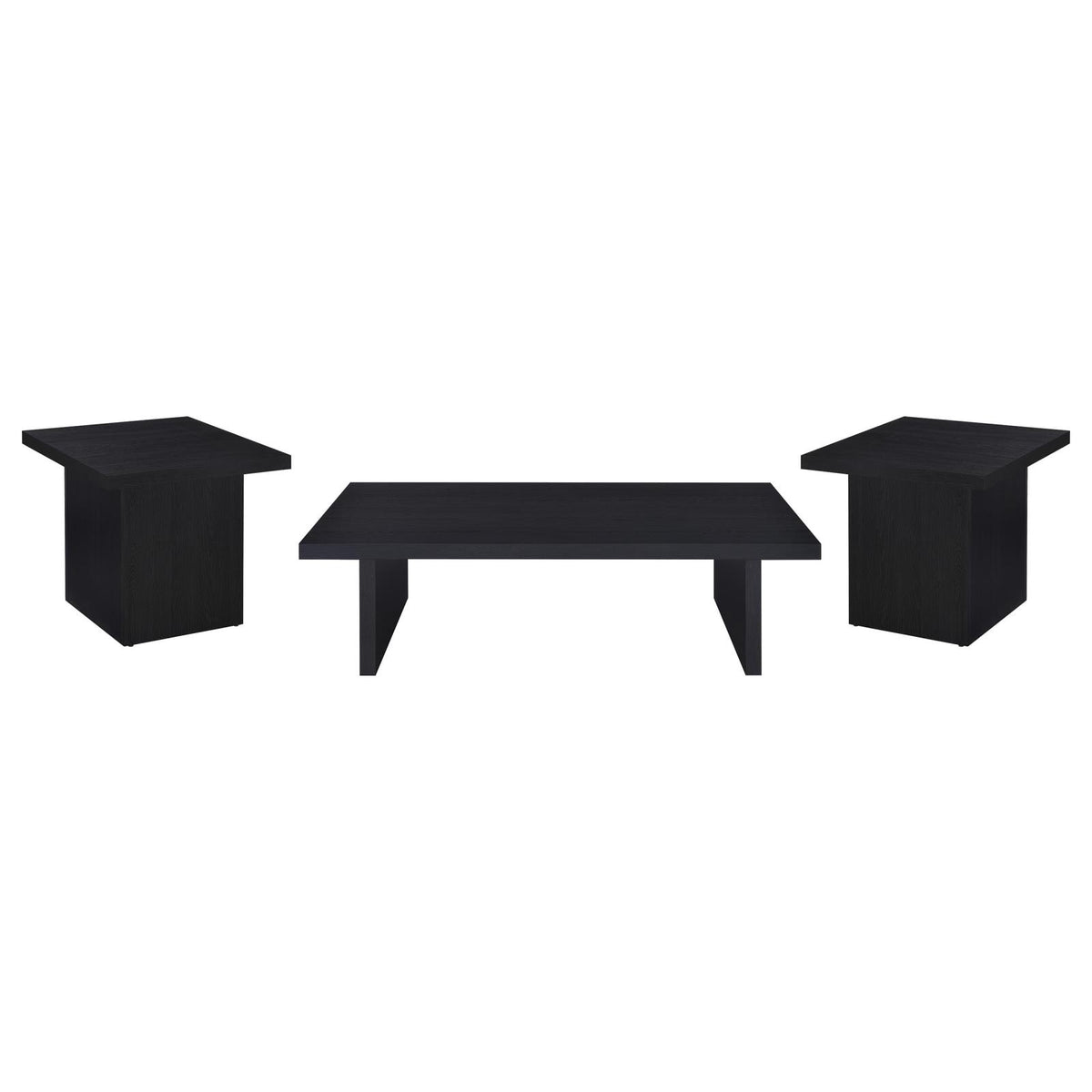 Max Rectangular Coffee and End Table Set Black