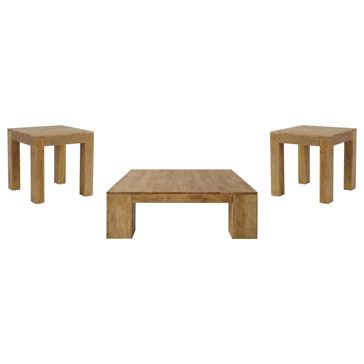 Butte Mango Wood Coffee and End Table Set Natural