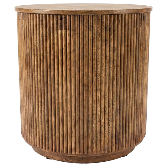 Coffey Round Mango Wood End Table Light Brown