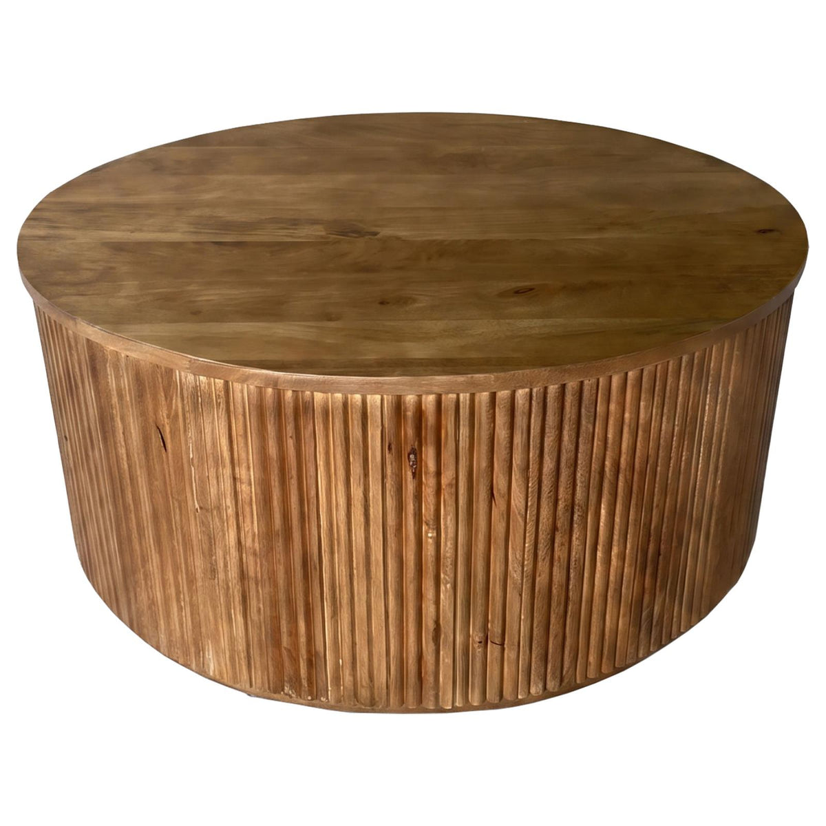 Coffey Round Coffee and End Table Set Light Brown