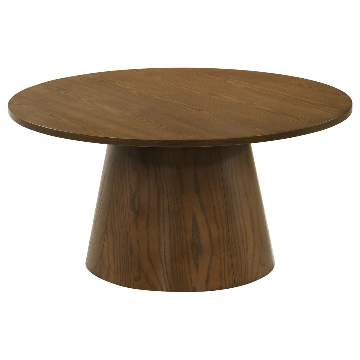 Franklin Round Pedestal Coffee Table Set Dark Brown
