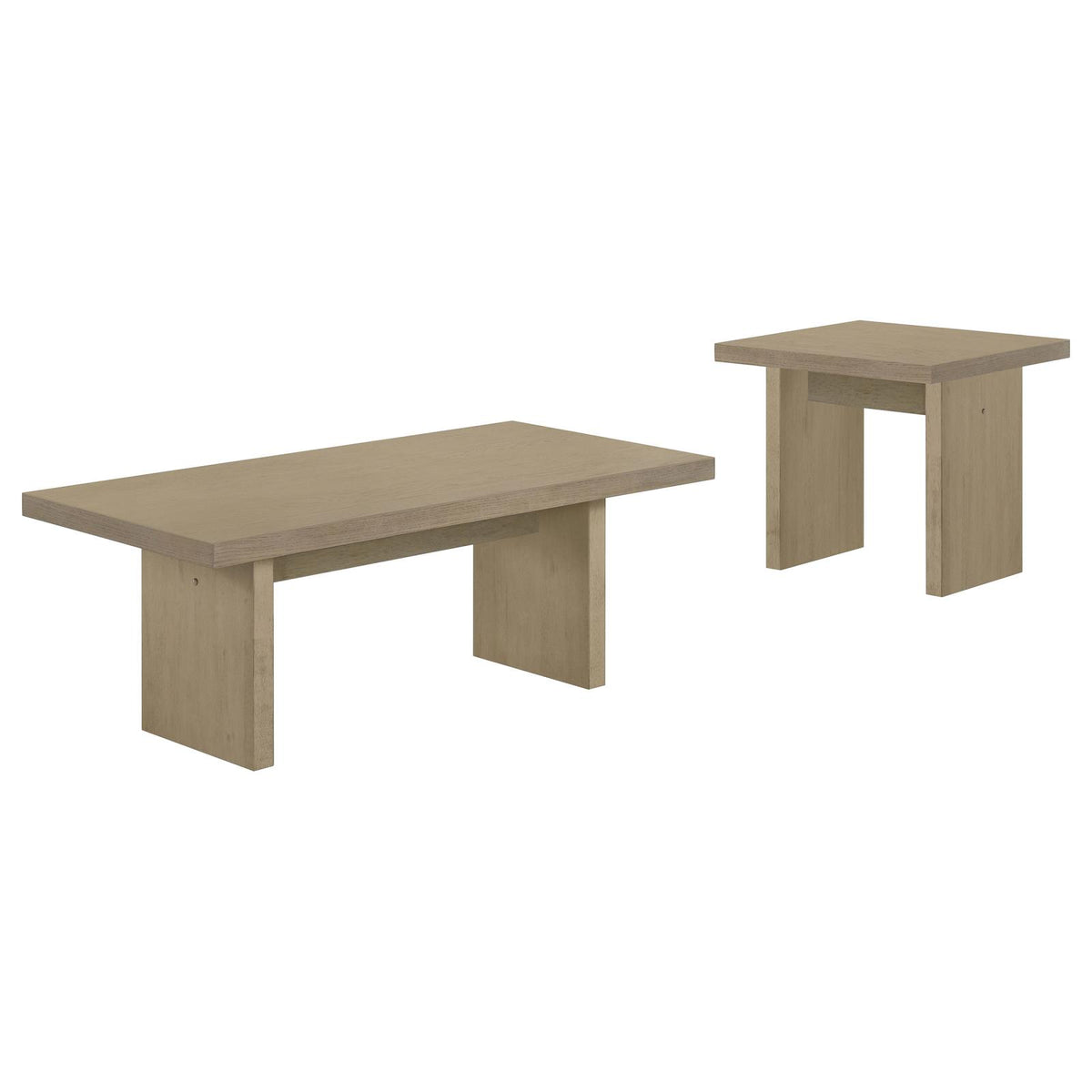 Decker Coffee and End Table Set Natural Oak