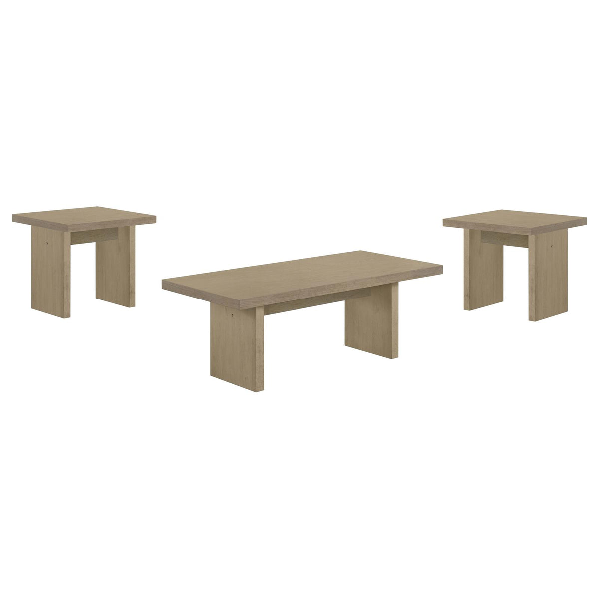 Decker Coffee and End Table Set Natural Oak